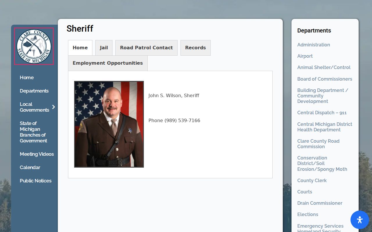 Clare County arrest records and sheriff jail contacts